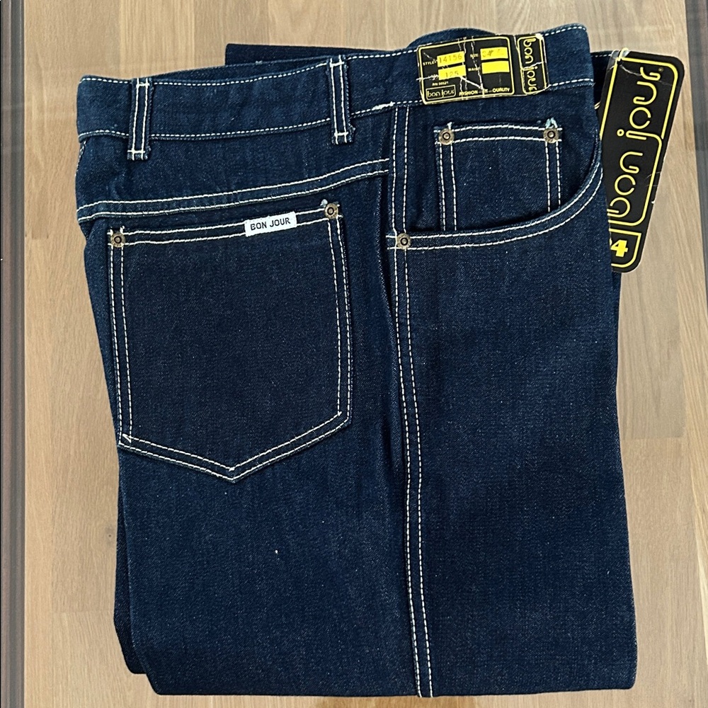 Vintage Bonjour Straight Dark Blue Jeans (34W x 34L)